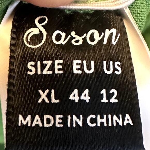 Sason One-Shoulder Ruched Bodycon Dress XL Green - Picture 3 of 5